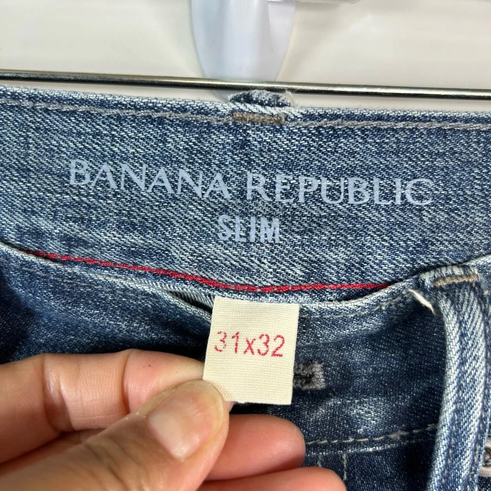 Banana Republic Varick Slim Fit Blue Denim 100% Cotton Men's Jeans 31W x 32L - Picture 3 of 11